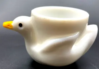 Vtg Opalex Milk Glass Egg Cup Holder Chick Bird Duck Yellow Beak Made In France • $9.99