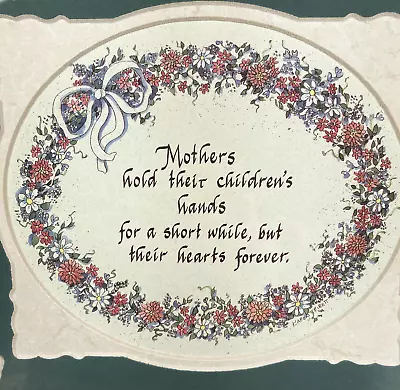 Mothers Day Mom Framed Motto Wall Art  Mothers Hold Their Children's Hands...  • $10.04