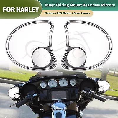 Chrome Batwing Fairing Mount Rearview Mirrors For Harley Electra Glide FLHTCU • $31.33