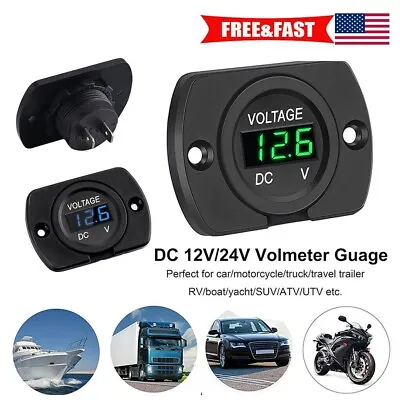 Volt Gauge Meter Voltage LED Digital Display DC 12V-24V Car Panel Voltmeter • $9.95