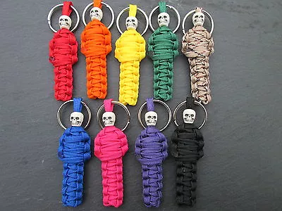 £2.70 • Buy Paracord Mummy Keyring/bag Tag With A Skull Head