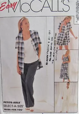 McCalls 8178 Womens 10-14 Loose Fitting Tank Dress Top Shirt Pants Short Pattern • $6.49