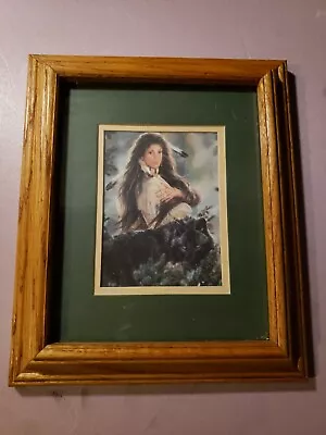 Maija Black Magic - Native American Woman And Wolf Signed  • $78