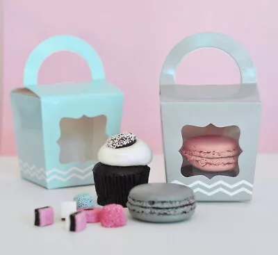 Cupcake Favor Boxes - Set Of 12 - Pastel Wedding Bridal Shower Tote Box MW45611 • $4.99