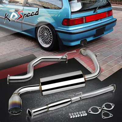 4.5  Burnt Muffler Catback/cat Back Exhaust System For 88-91 Civic 3dr Hb Hatch • $166.99