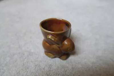 Vintage Ceramic Brown Rabbit Egg Cup • £3