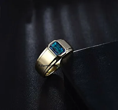 Alexandrite Ring Men Lab Created Alexandrite Ring Color Changing Gemstone Ring • $60