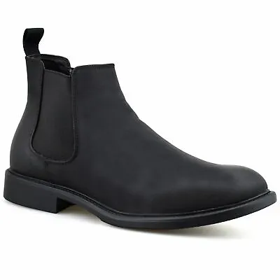 Mens Smart Formal Chelsea Dealer New Casual Slip On Work Ankle Boots Shoes Size • £15.98