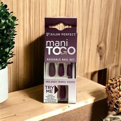 Salon Perfect Mani To Go Reusable Nail Set PURPLE NEW IN BOX • $9.99