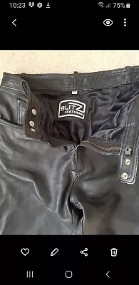 Blitz Mens Leather Bike Jeans 34. • £0.99