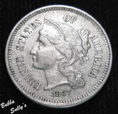 1867 III Cent Nickel EXTREMELY FINE • $22.50