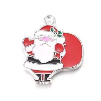 £5.95 • Buy 20 Santa Claus Father Christmas Sack Enamel Charms Pendants 23mm X 28mm F212