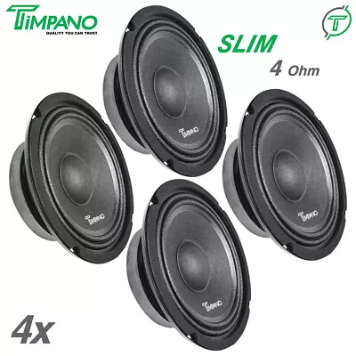 4x Timpano Shallow Mount 6.5  PRO Audio Speakers TPT-MB6-4 SLIM 4 Ohm 2400 Watts • $99.80