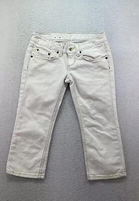 X2 Denim Laboratory Womens Size 6 (W28) White Low Rise Denim Jean Capri • $13.45