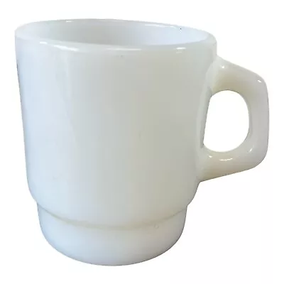 Vintage Anchor Hocking Fire-King Stackable Coffee Mug Cup Milk Glass White  • $9.41