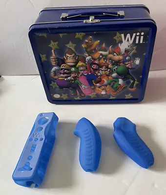 Nintendo Wii Mario Party Blue Lunch Box Collectors Tin Game Storage W/ Sleeves • $8.82