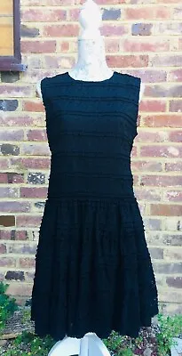 Zara Black Lace Dress - Fit & Flare | Full Lace - 80's Rara Style -UK Large- VGC • £45