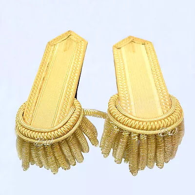 Shoulder Epaulettes Brass Bullion Board With Heavy Gold Fringe - BWS • $68