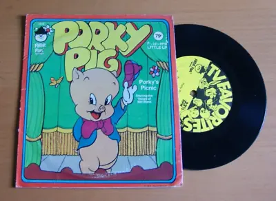 Porky Pig Porky's Picnic 7  Vinyl RARE Mel Blanc Peter Pan Records Loony Tunes • £13.95