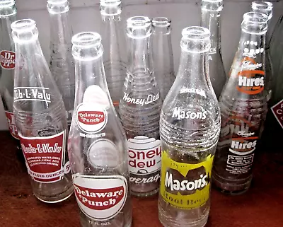 Vintage Lot Of 12 SODA BOTTLES Great MIX & Variety LOOK! • $29.66