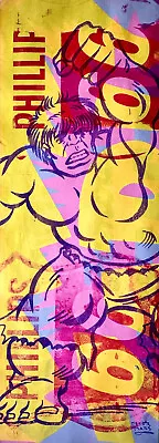 Peter Mars Superhero Pop Art Series 14x40 Hulk Man-Cave Decor Muscle Men Kids Rm • $100