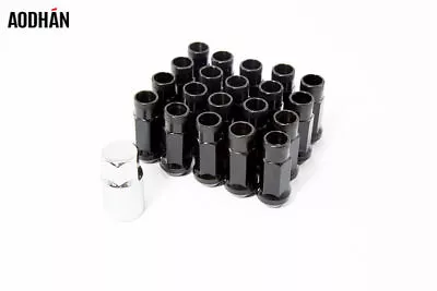 12X1.5 Black Open Aodhan Xt51 Lug Nuts 20Pc W/Key Fits Motegi Stance Tsw Rim • $44.99