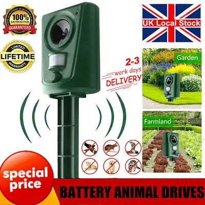 Ultrasonic Cat Dog Fox Pest Motion Sensor Repeller Scarer Deterrent Repellent UK • £10.99