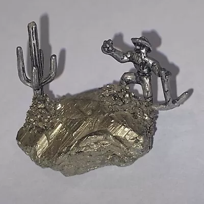 Vintage Pewter Gold Miner On Pyrite Nugget Figurine • $19.99