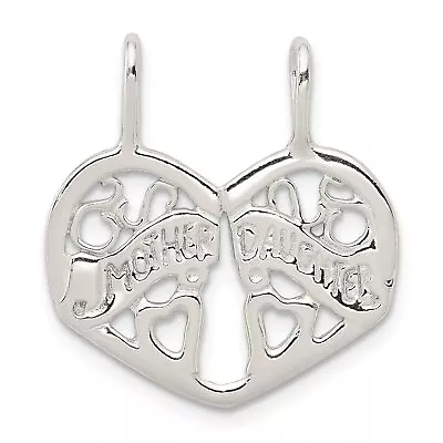 Sterling Silver Mother Daughter 2 Pc Heart Charm Jewerly 23mm X 20mm • $20.15