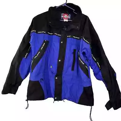Polaris Men's Snowmobile Snowmobiling Nylon Blue & Black Jacket Size Large • $79