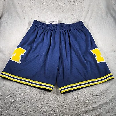 Mitchell & Ness NCAA Michigan Wolverines Men’s Size XL Blue 1991 Road Shorts NWT • $40.50