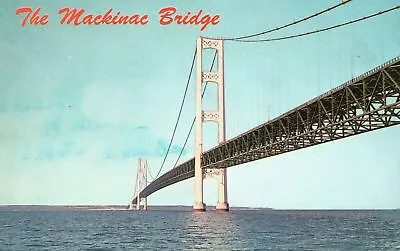 Vintage Postcard 1964 The Mackinac Bridge Mighty Mac Bob Miles Michigan Mich MI • $7.18