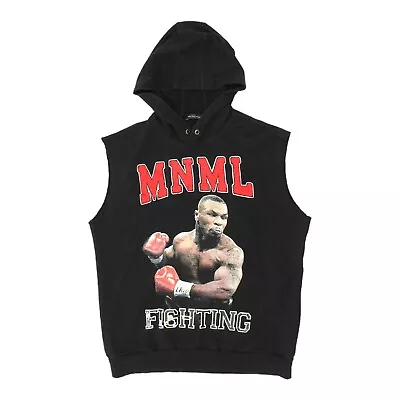 Mike Tyson MNML Fighting Mens Black Sleeveless Hoodie | Boxing Hoody Designer • $49.78