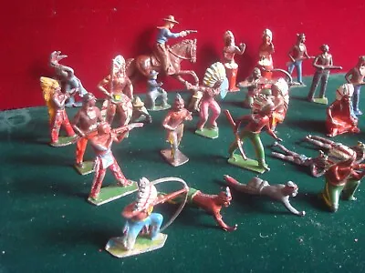 Vintage Lead Painted Figures Cowboy & Indians Quantity • £24.99