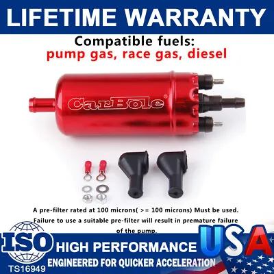 $33.37 • Buy Inline High Pressure Fuel Pump Installation Kit Universal Replacement 0580464070