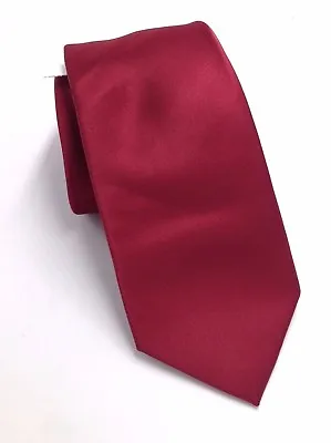 $115 Bar Iii Men`S Red Solid Skinny Neck Tie Casual Classic Slim Necktie 60x2.5 • $4.40