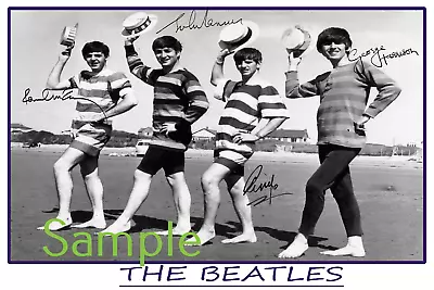 The Beatles Lennon McCartney Starr Harrison Large Signed 12x18 Inch Photograph  • $28.95