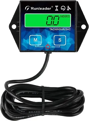$12.95 • Buy Digital Tachometer Hour Meter RPM Gauge Backlight Reminder,SVC Timers Waterproof