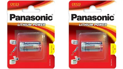 2 X Panasonic CR123 Lithium Power 3V Photo Camera Batteries 123 DL123 CR17345  • £5.99
