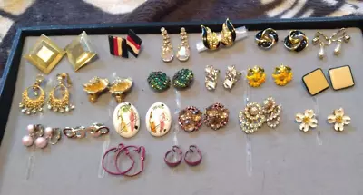 Lot 18 Vintage_mid Century Clip On Earrings Napier Sarah + 2 Hoop Bonus • $15.99