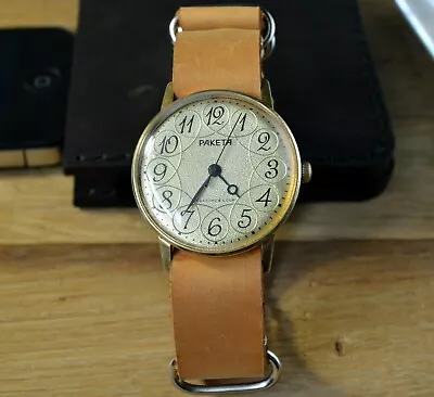 Raketa Watch Vinatage USSR Gold Plated Original Mens Wrist Watch Gift Serviced • £94.98