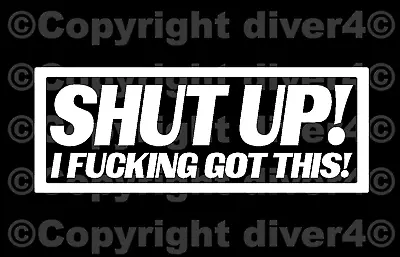 Shut Up! I F*#king Got This! Car Window Cut Vinyl Decal Sticker US Seller • $6.79