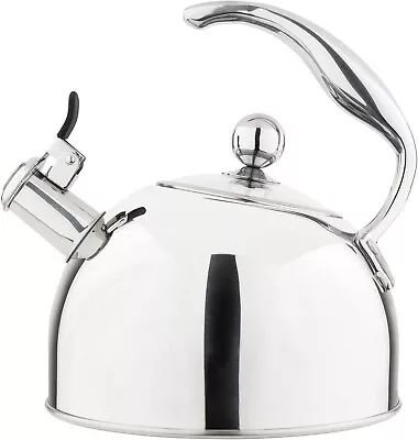 Viking 2.6 Qt Stainless Steel Whistling Kettle With 3-Ply Base Mirror Finish • $221.15