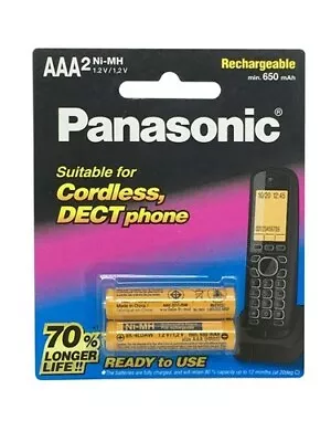 Panasonic Battery Ni-MH 1.2V 650mAH AAA 2 Pack For Cordless Phone  • $17.65