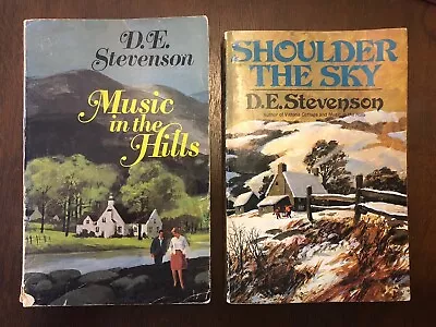 D.E. Stevenson Lot Of 2 Vintage Paperbacks Music In Hills Shoulder The Sky • $10