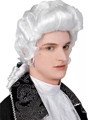 Baroque Man Wig Elizabethan 17th 18th Century Victorian Fancy Dress • £13.99