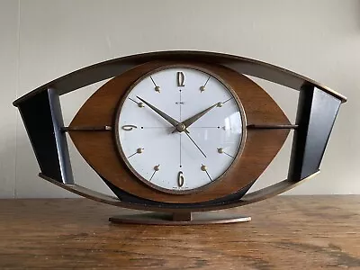 Vintage Metamec Mantle Clock 60S Mid Century - Wood And Brass • £99.99