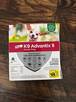 K9 Advantix II Spot-On Treatment - 4 Pack Month Supply 4-10lb Small Dog • $42.74