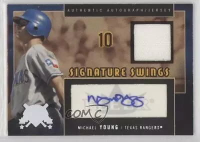 2005 Fleer National Pastime Signature Swings Jersey White /29 Michael Young Auto • $24.69