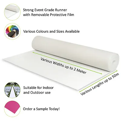 White Wedding Aisle Runner Carpet Event Flooring Marquee Carpet VIP Entrance  • £1.99